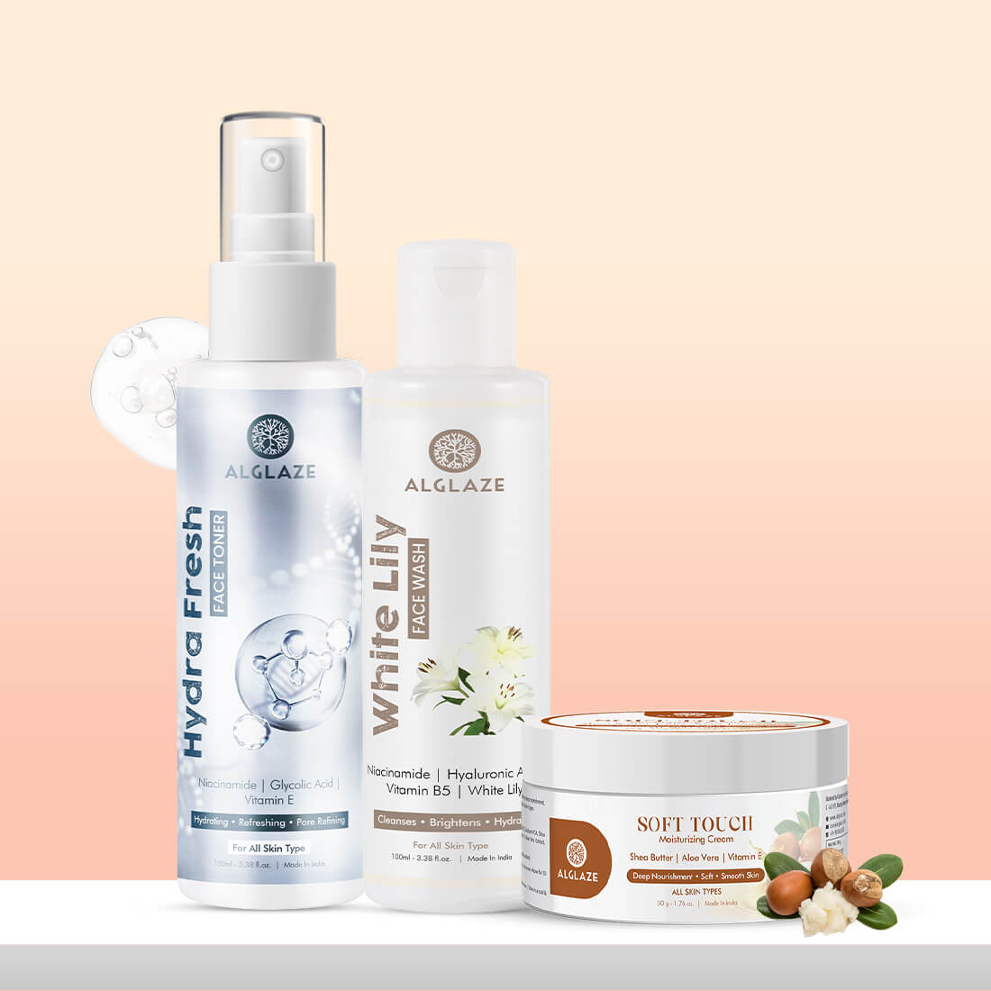 Complete Face Care Routine | White Lily Face Wash + Hydra Fresh Toner + Soft Touch Moisturizing Cream