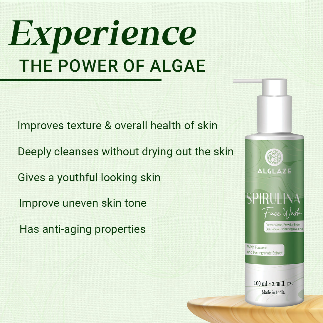 SPIRULINA FACE WASH With Spirulina Algae & Niacinamide (PLT Exclusive)