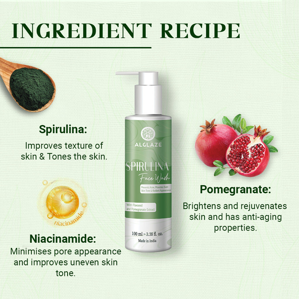 SPIRULINA FACE WASH With Spirulina Algae & Niacinamide (PLT Exclusive)
