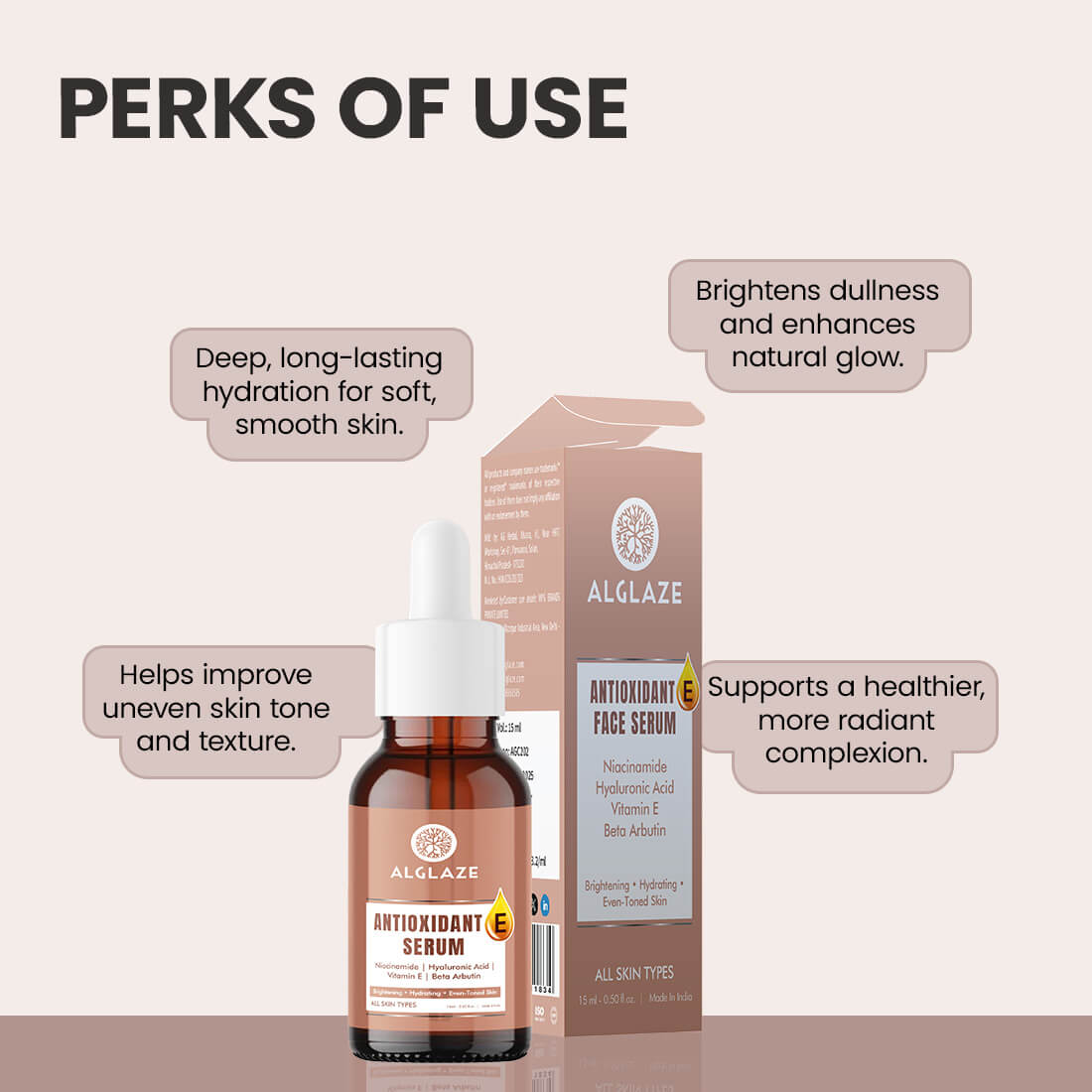 Antioxidant E Face Serum with Niacinamide & Hyaluronic Acid