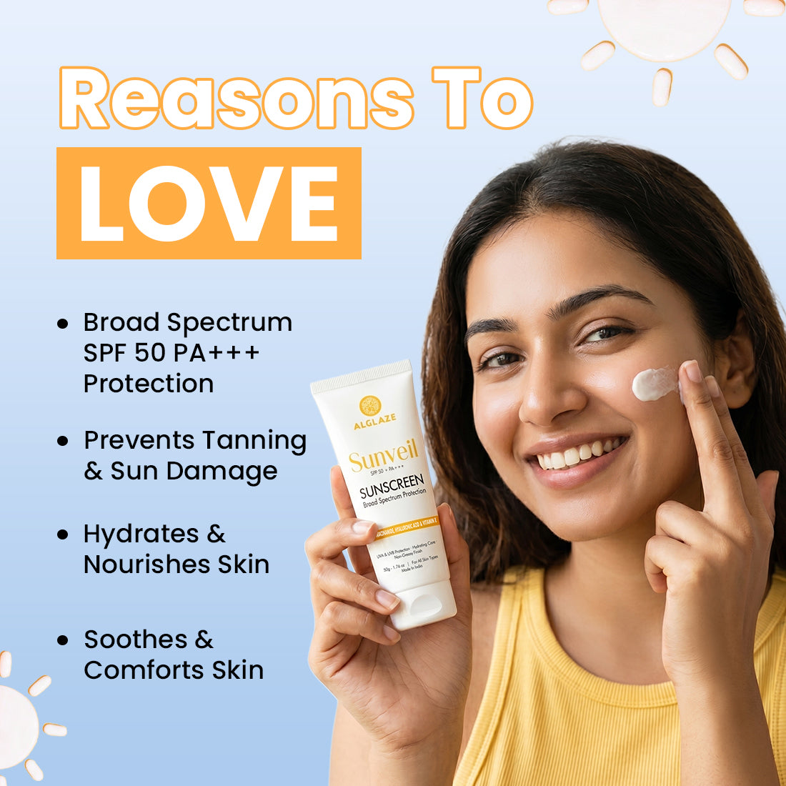 Sunveil SPF 50 PA+++ Sunscreen | With Niacinamide, Hyaluronic Acid & Vitamin E