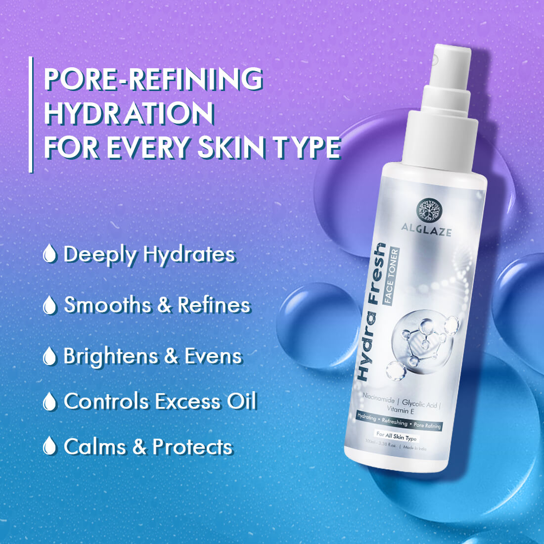 Hydra Fresh Toner | Niacinamide, Glycolic Acid & Vitamin E