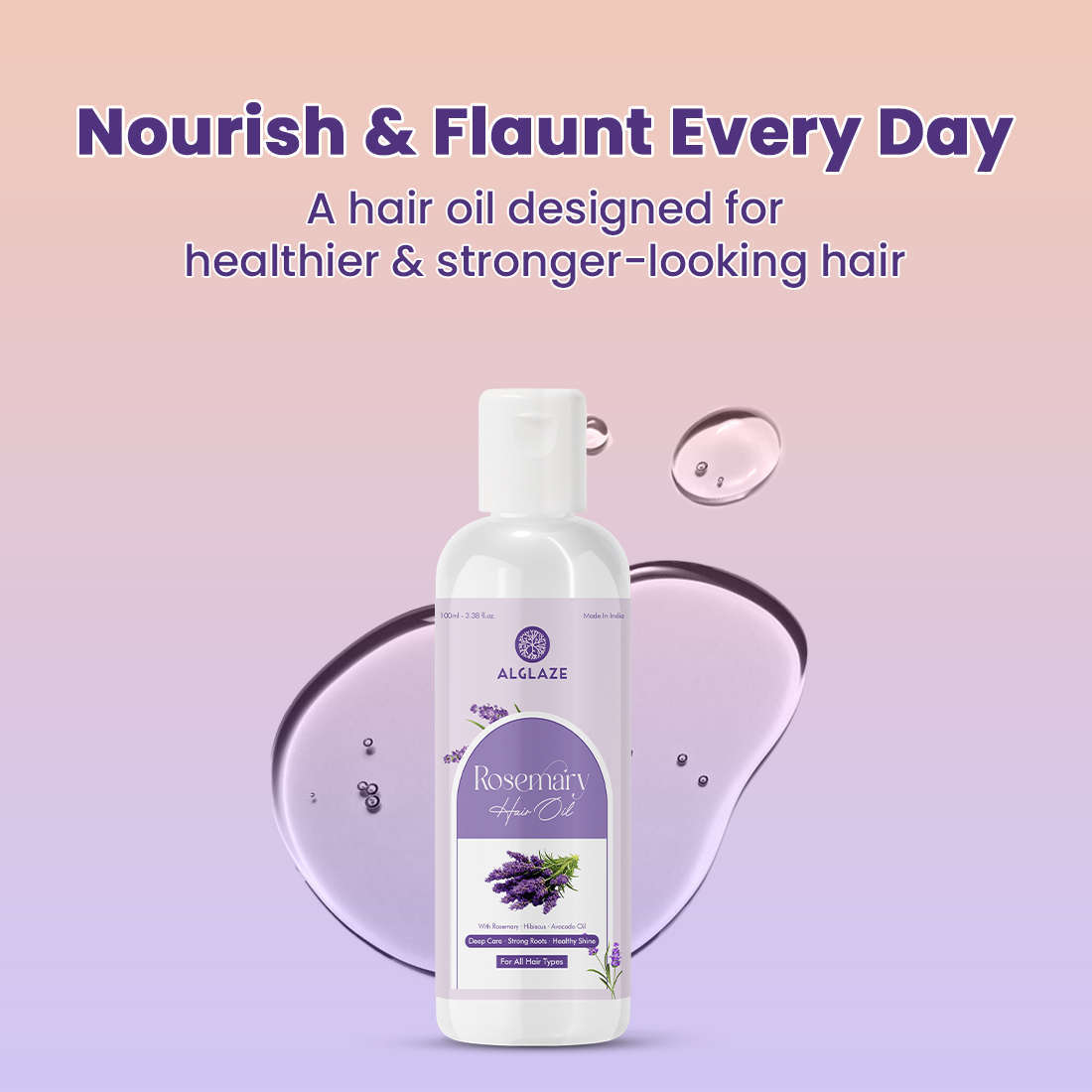 Alglaze Rosemary Hair Oil | Improves scalp & softer frizz-free hair
