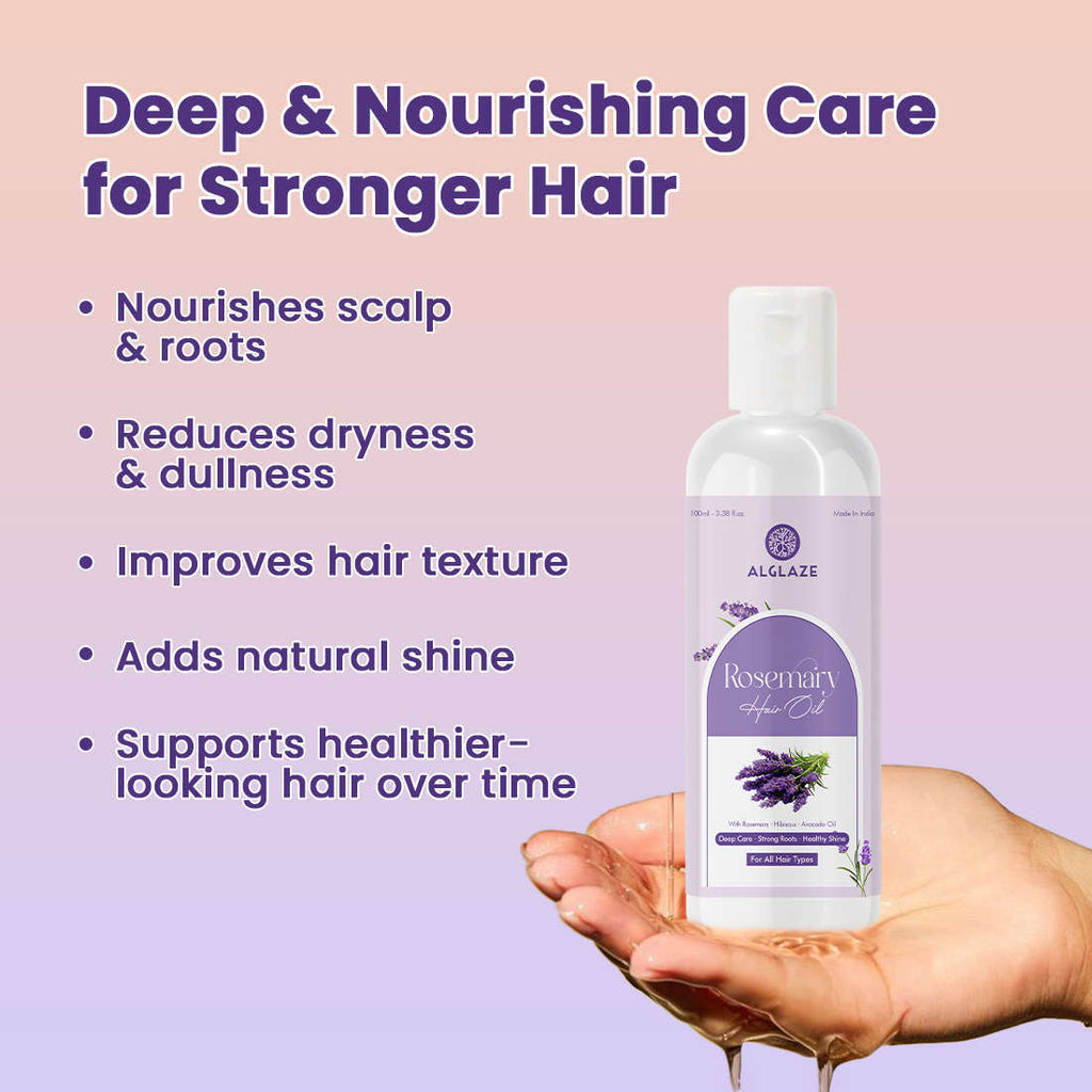 Alglaze Rosemary Hair Oil | Improves scalp & softer frizz-free hair