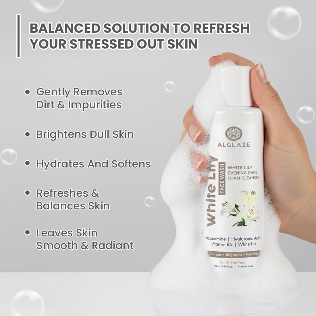 White Lily Face Wash | Niacinamide, Hyaluronic Acid & Vitamin B5