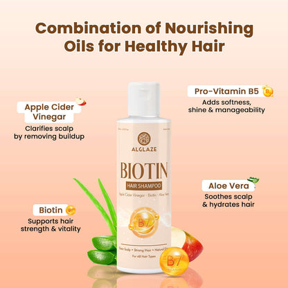 Alglaze Biotin Hair Shampoo | Clean Scalp · Strong Hair · Natural Shine