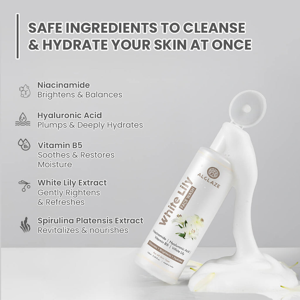 White Lily Face Wash | Niacinamide, Hyaluronic Acid & Vitamin B5