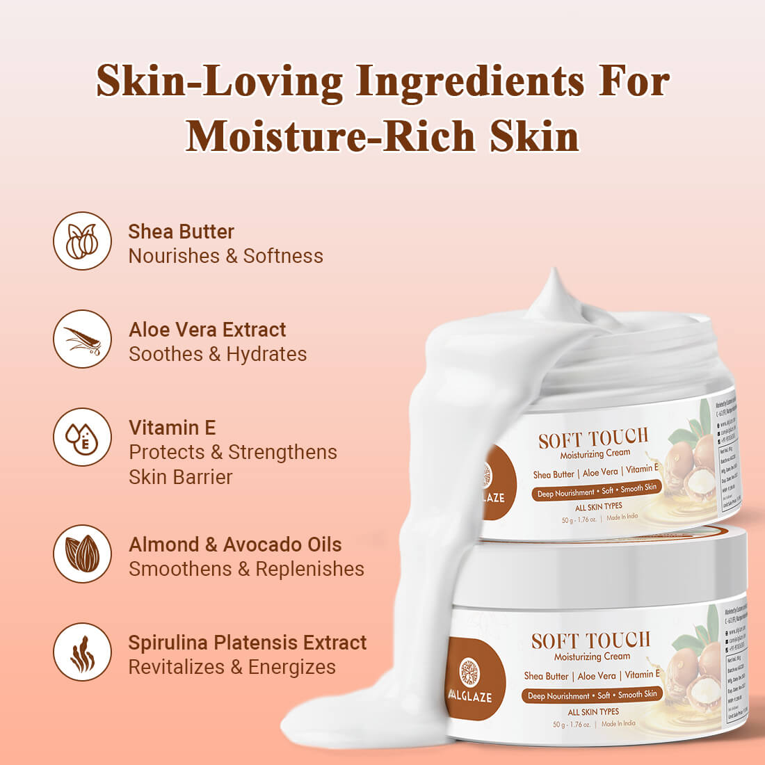 Soft Touch Moisturizing Cream with Shea Butter, Aloe Vera & Vitamin E