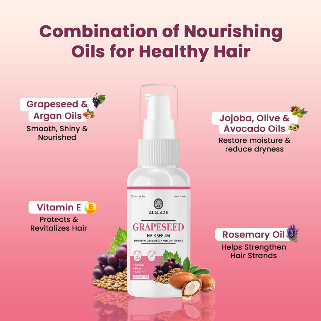 Grapeseed Hair serum | Smooth, Shine & Anti Frizz | Alglaze