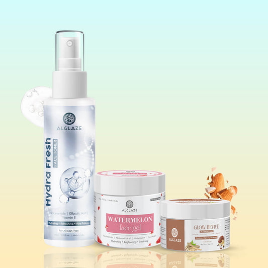 Summer Rescue Kit | Watermelon Face Gel + Glow Revive De-Tan Face Pack + Hydra Fresh Toner