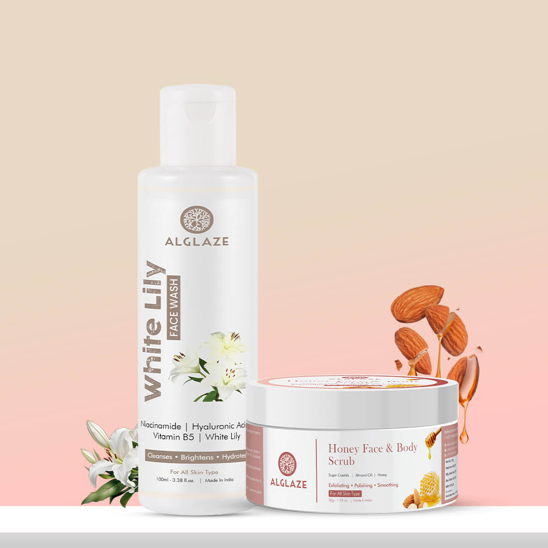 Glow Cleanse Combo | White Lily Face Wash + Honey Face & Body Scrub