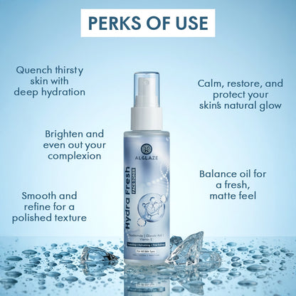 Hydra Fresh Toner | Niacinamide, Glycolic Acid & Vitamin E  @ 1 (Exclusive)